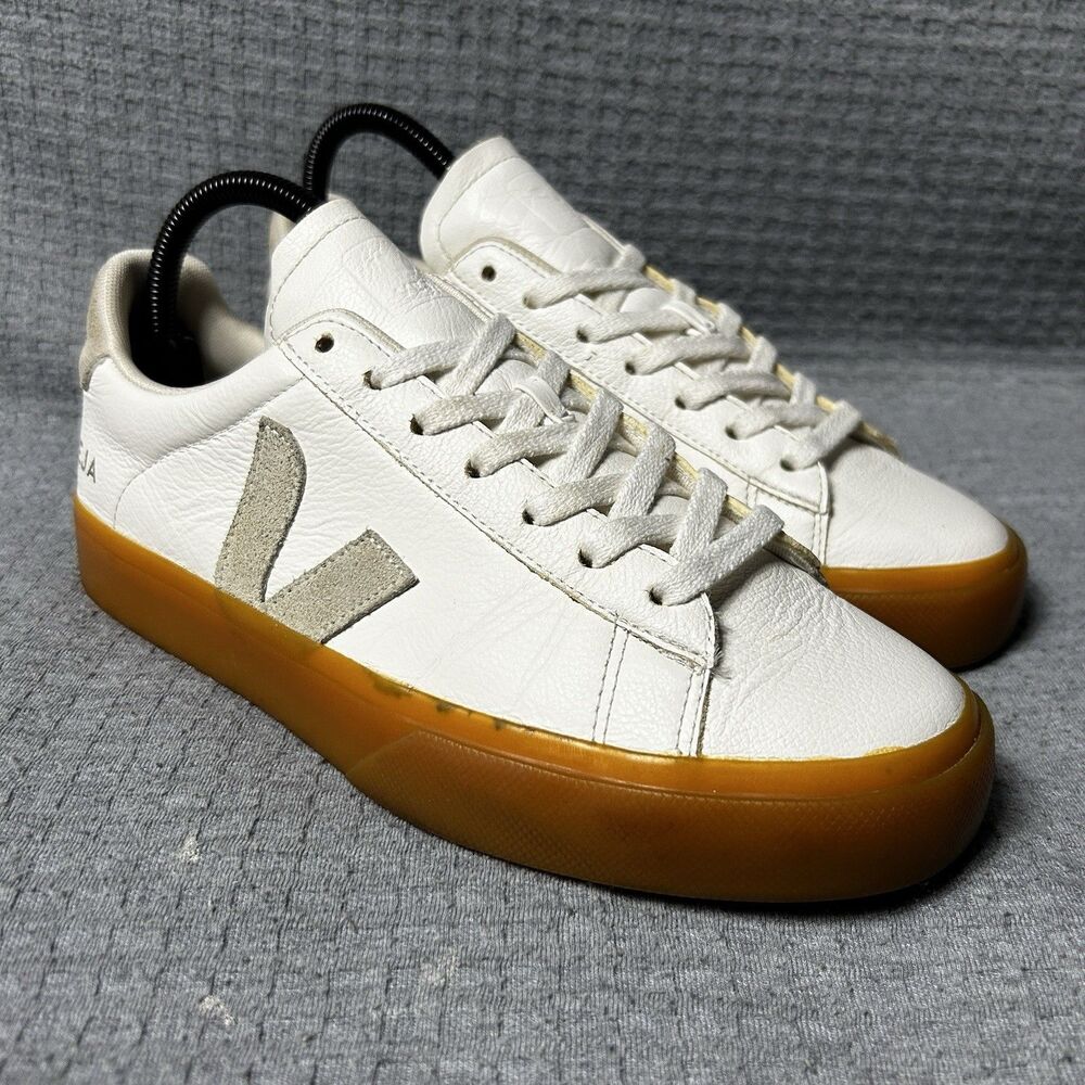 VEJA Campo White Natural Leather Casual Shoes Sneakers Women's Size US 8 EU 39